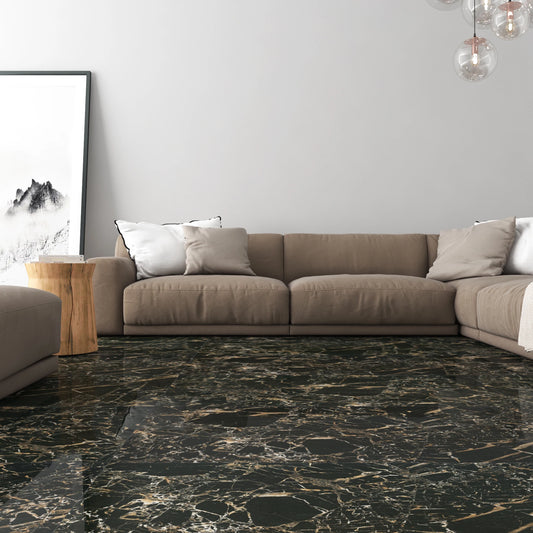 Gresie Tig Black, rectificata, portelanata 60x60