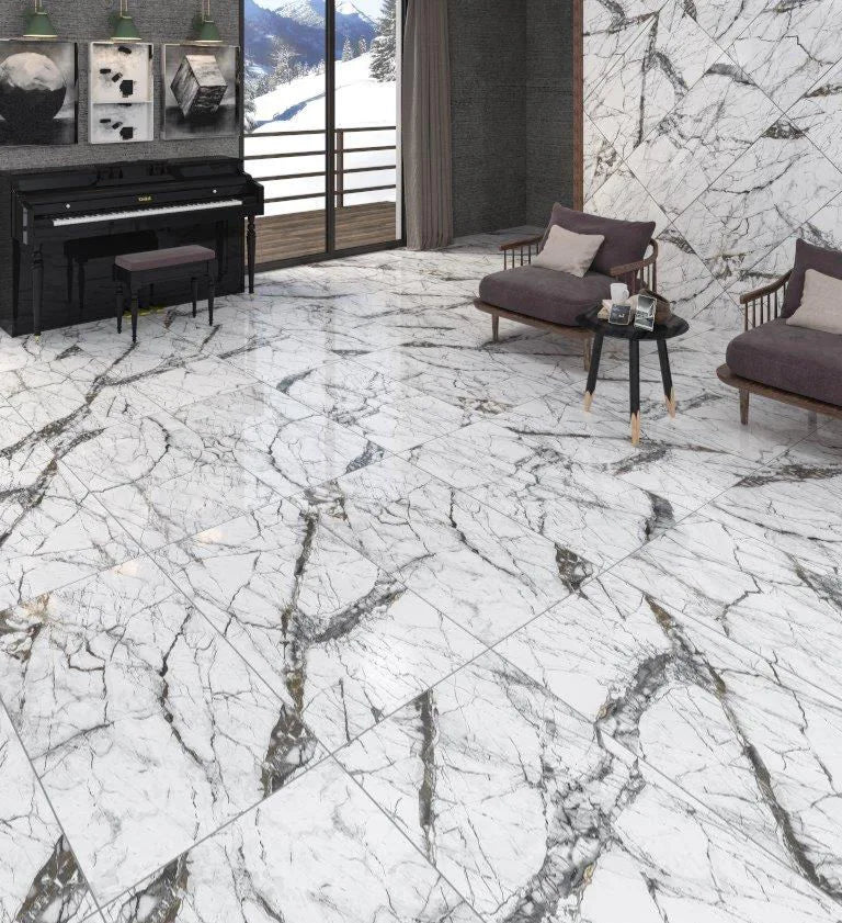 Gresie POOL , rectificata, portelanata 60x120 ,alb ,lucioasa