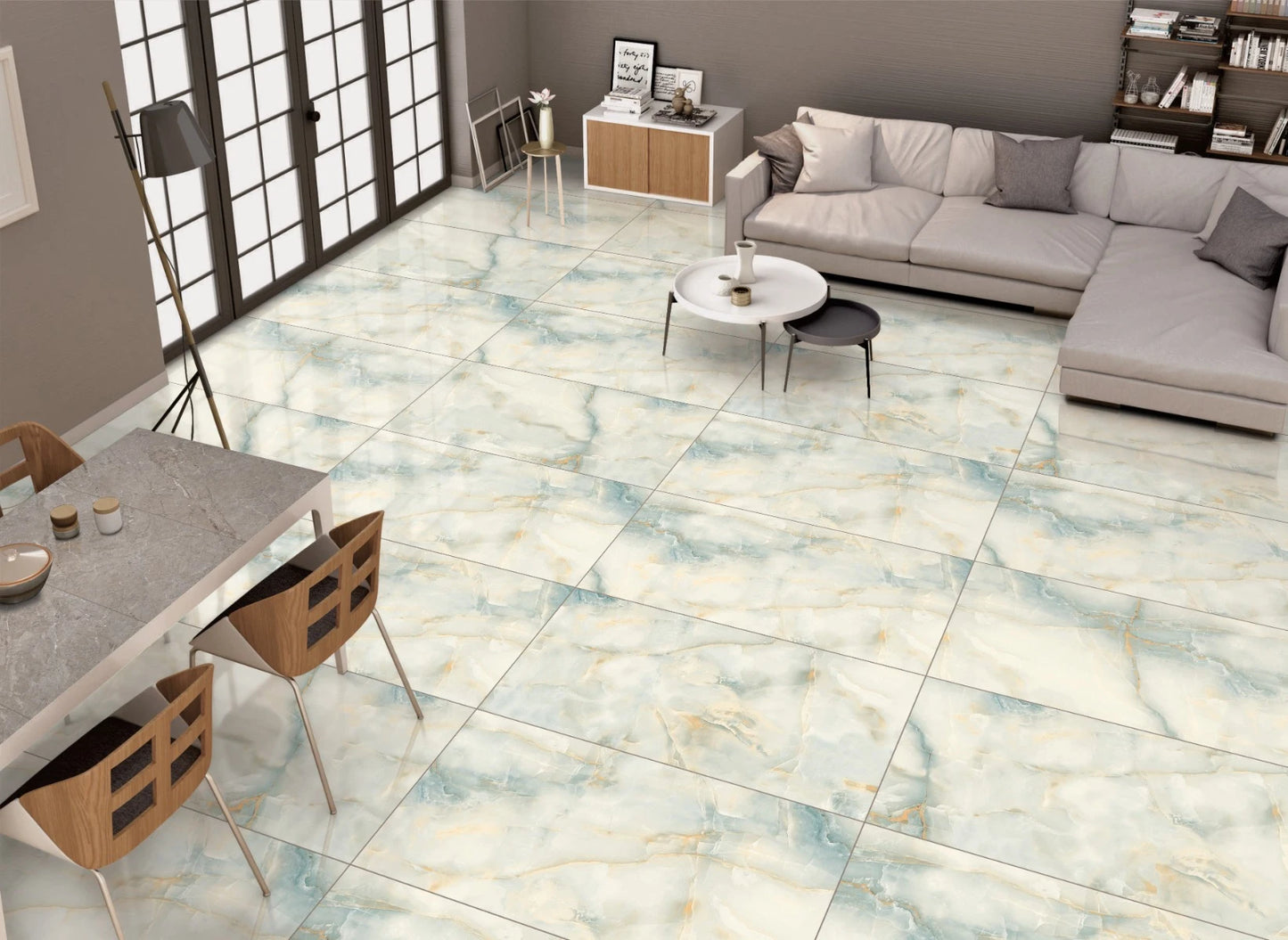 Gresie ONIX N. rectificata, portelanata,gri , lucioasa 60x120