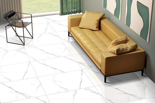 Gresie CUL BLACK. rectificata, portelanata,alb, lucioasa 60x120