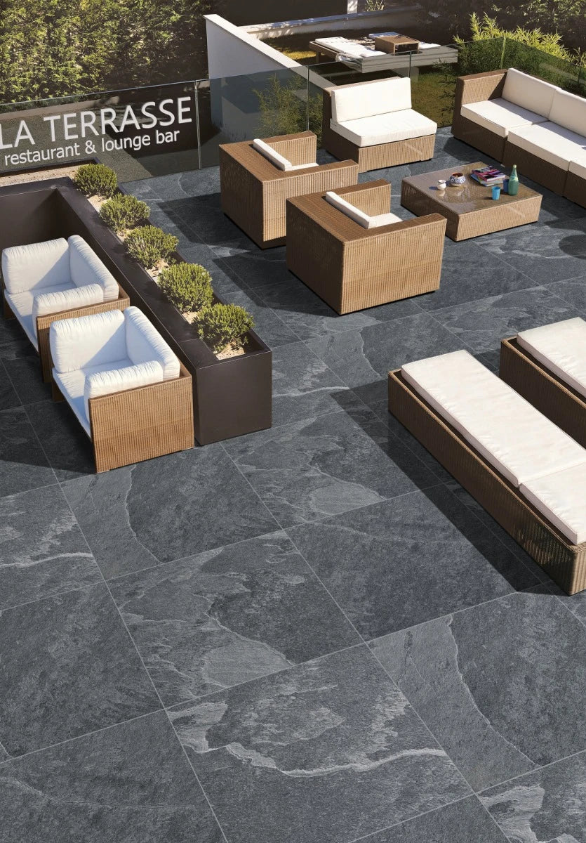 Gresie Rock N. rectificata, portelanata,gri, mata , 60x60