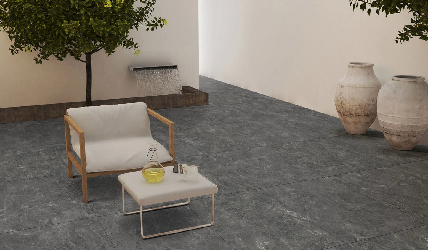 Gresie Runa N. rectificata, portelanata,negru, mata , 60x60