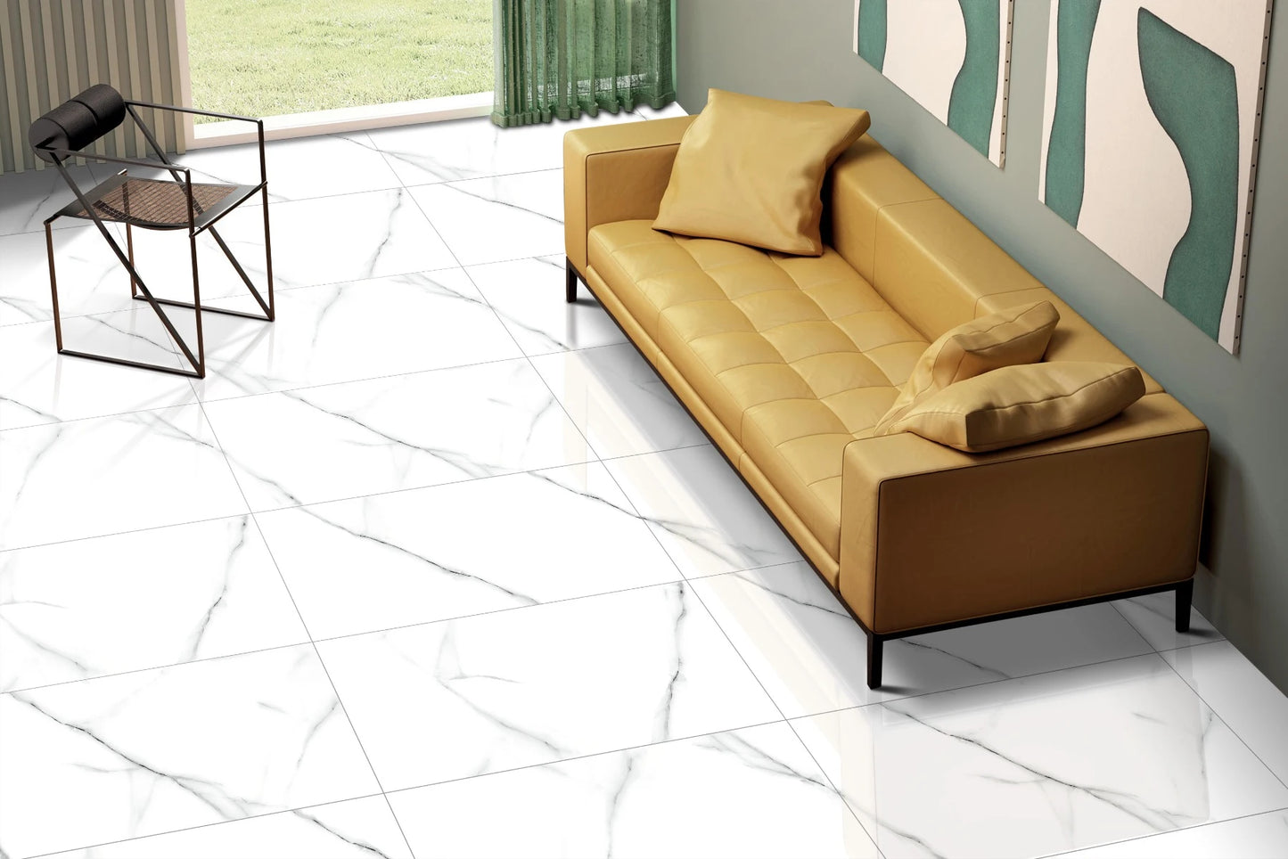 Gresie CUL BLACK.  rectificata, portelanata,alb, lucioasa 60x120