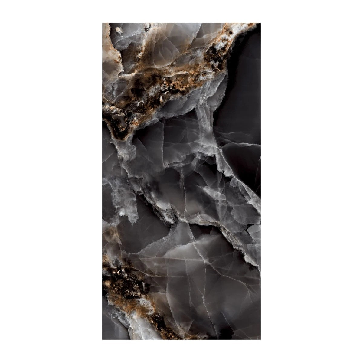 Gresie ONIX D.  rectificata, portelanata,negru, lucioasa 60x120