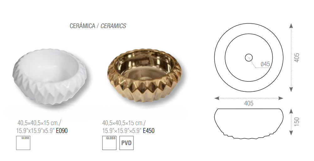 Chiuvetă decorativă albă lucioasă