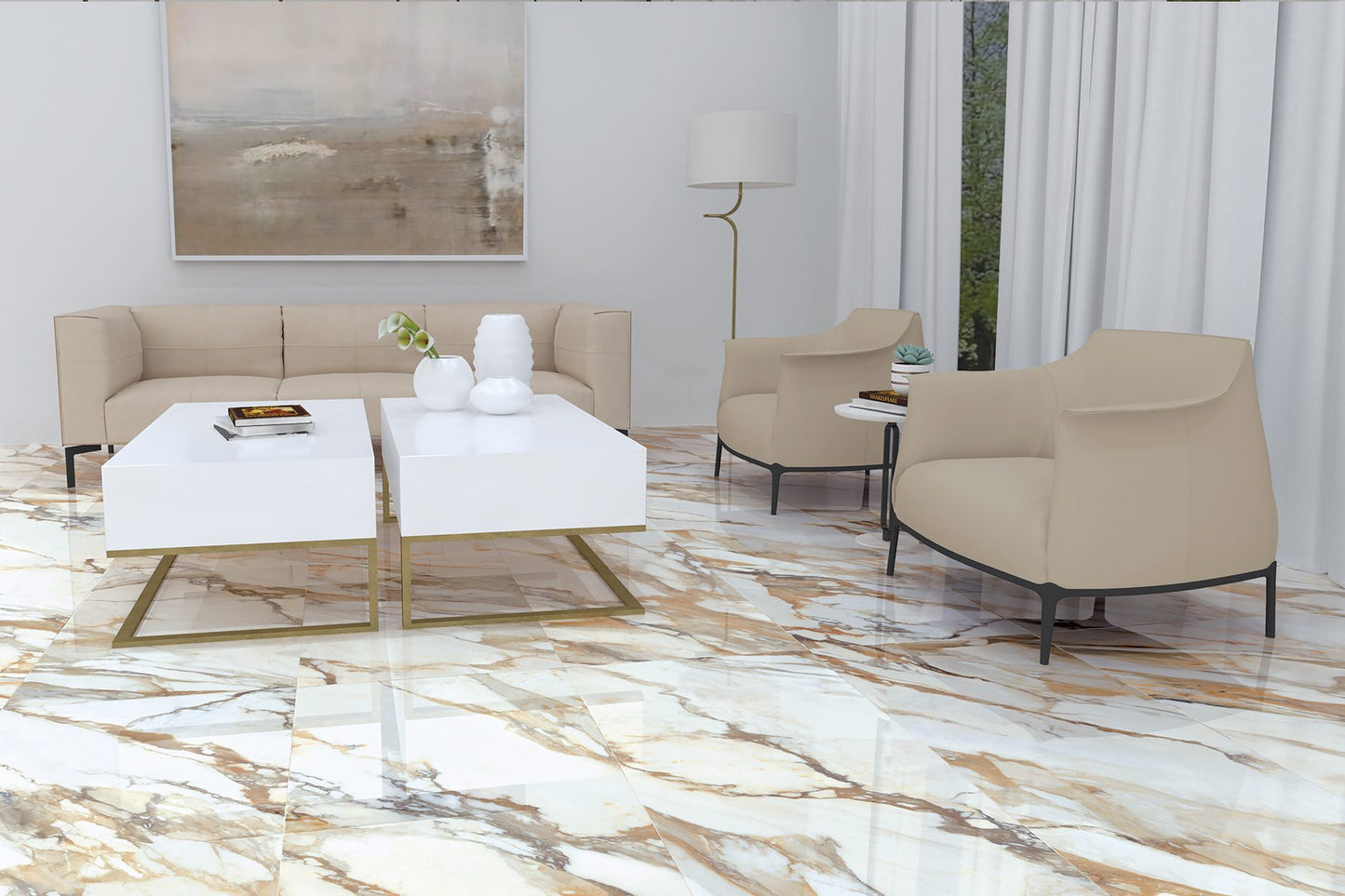 Gresie Cala . Gold ,  rectificata, portelanata