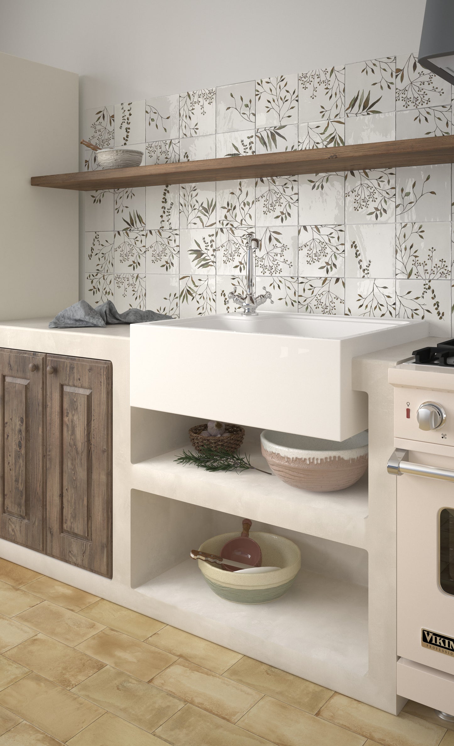 OLIVIA verde  , faianta 15x15